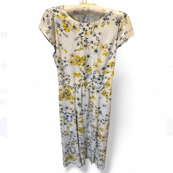 🛍️Host Pick🎊 Banana Republic ECOVERO™ Midi Dress Navy Ikat Size 2 - Picture 3 of 5